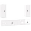 Set De Muebles De Tv 6 Piezas Madera Contrachapada Blanco Brillo