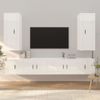 Set De Muebles De Tv 6 Piezas Madera Contrachapada Blanco Brillo