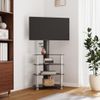 Mueble Tv Esquina 4 Niveles Para 32-70 Pulgadas Negro Plateado