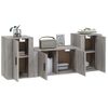 Set De Muebles Para Tv 3 Piezas Madera Contrachapada Gris Sonoma