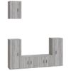 Set De Muebles Para Tv 5 Piezas Madera Contrachapada Gris Sonoma