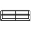 Mueble Para Tv Negro De Vidrio Negro 120x40x40 Cm