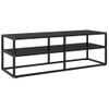 Mueble Para Tv Negro De Vidrio Negro 120x40x40 Cm