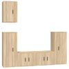 Set De Muebles Para Tv 5 Piezas Madera Contrachapada Roble Sonoma