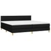 Cama Box Spring Con Colchón Led Tela Negro 200x200 Cm