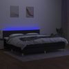 Cama Box Spring Con Colchón Led Tela Negro 200x200 Cm