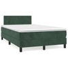 Cama Box Spring Colchón Y Led Terciopelo Verde Oscuro 120x190cm