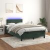 Cama Box Spring Colchón Y Led Terciopelo Verde Oscuro 120x190cm