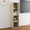 Mueble De Tv Madera Contrachapada Roble Sonoma 142,5x35x36,5 Cm