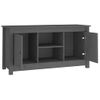 Mueble De Tv De Madera Maciza De Pino Gris 103x36,5x52 Cm