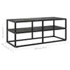 Mueble Para Tv Negro Con Vidrio De Mármol Negro 100x40x40 Cm