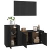 Set De Muebles Para Tv 2 Piezas Madera Contrachapada Negro