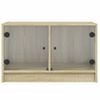 Mueble De Tv Con Puertas De Vidrio Roble Sonoma 68x37x42 Cm