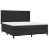 Cama Box Spring Colchón Y Led Cuero Sintético Negro 180x200 Cm