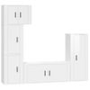 Set De Muebles De Tv 5 Piezas Madera Contrachapada Blanco Brillo