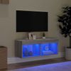 Mueble Para Tv Con Luces Led Gris Sonoma 80x30x30 Cm