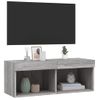 Mueble Para Tv Con Luces Led Gris Sonoma 80x30x30 Cm