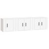 Set De Muebles De Tv 3 Piezas Madera Contrachapada Blanco