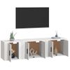 Set De Muebles De Tv 3 Piezas Madera Contrachapada Blanco