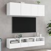 Muebles De Tv De Pared 5 Piezas Madera De Ingeniería Blanco