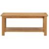 Mesa De Centro De Madera Maciza De Roble 90x45x40cm