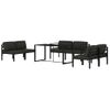 Set Muebles De Jardín 7 Piezas Y Cojines Aluminio Gris Antracita