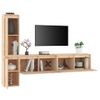 Muebles Para Tv 4 Piezas Madera Maciza De Pino