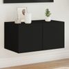 Mueble De Tv De Pared Con Luces Led Negro 60x35x31 Cm