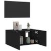 Mueble De Tv De Pared Con Luces Led Negro 60x35x31 Cm