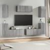 Set De Muebles Para Tv 7 Piezas Madera Contrachapada Gris Sonoma