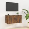 Mueble Para Tv De Pared Roble Ahumado 80x34,5x40 Cm