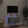 Mueble De Tv De Pared Con Luces Led Gris Hormigón 60x35x31 Cm