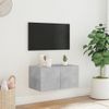 Mueble De Tv De Pared Con Luces Led Gris Hormigón 60x35x31 Cm