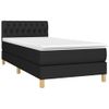 Cama Box Spring Con Colchón Led Tela Negro 100x200 Cm