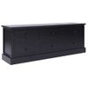 Mueble Para Tv Madera Maciza De Paulownia Negro 108x30x40 Cm