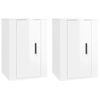 Muebles Para Tv De Pared 2 Unidades Blanco Brillante 40x34,5x60 Cm