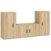 Set De Muebles Para Tv 3 Piezas Madera Contrachapada Roble Sonoma