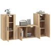 Set De Muebles Para Tv 3 Piezas Madera Contrachapada Roble Sonoma