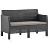 Set De Muebles Jardín 4 Piezas Cojines Pp Ratán Gris Antracita