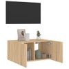 Mueble De Tv De Pared Con Luces Led Roble Sonoma 60x35x31 Cm