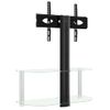 Mueble Tv Esquina 2 Niveles Para 32-70 Pulgadas Negro Plateado