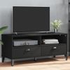 Mueble De Tv Viken Madera Maciza De Pino Negro