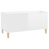 Mesa De Centro Madera Contrachapada Blanco Brillo 90x44,5x45 Cm