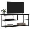 Mueble De Tv Madera Contrachapada Y Acero Negro 103x38x46,5 Cm