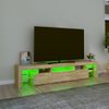 Mueble De Tv Con Luces Led Roble Sonoma 200x36,5x40 Cm