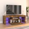 Mueble De Tv Con Luces Led Roble Ahumado 120x35x40 Cm