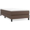 Estructura De Cama Box Spring Cuero Sintético Marrón 90x190 Cm