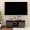 Mueble De Tv Madera Maciza De Pino Gris 110x30x40 Cm