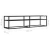 Mueble Para Tv Vidrio Templado Negro 160x40x40,5 Cm