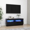 Mueble De Tv Con Luces Led Negro 100x35x40 Cm